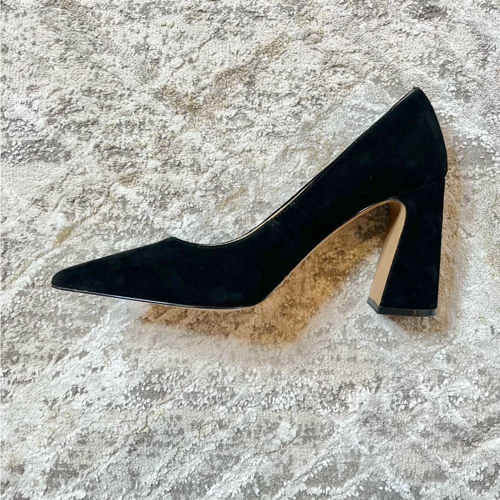 Vince Camuto Black Suede Block Heel Pumps – Size 10M / EU 41.5 - Picture 3 of 13